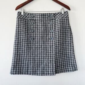 LOFT Pencil Skirt Black and Gray Houndstooth Size 6 EUC